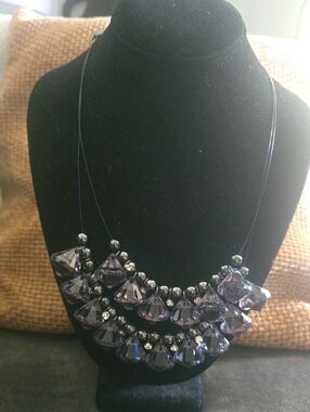 Joan Rivers Lavender Faceted Acrylic Bib Necklace
